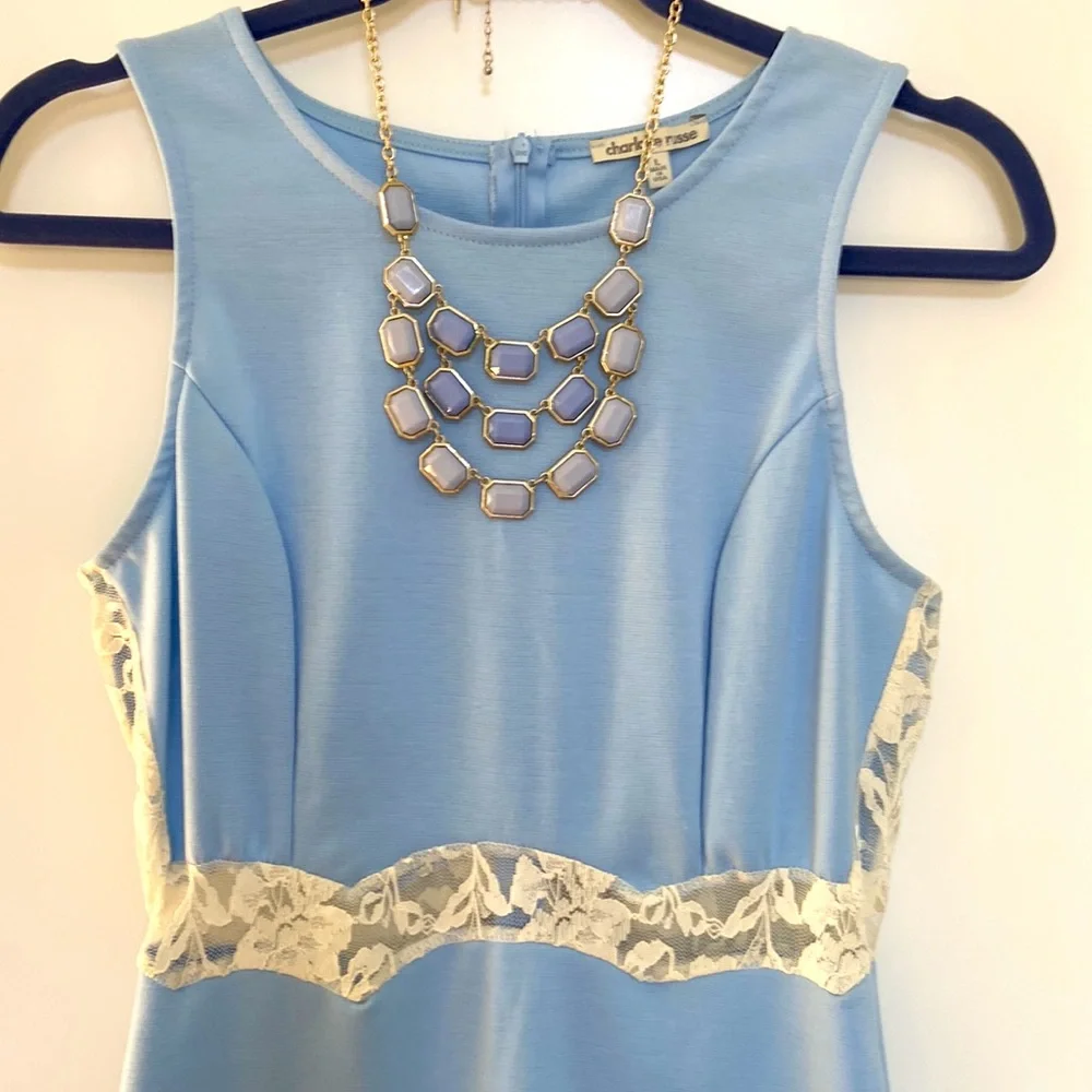 Charlotte Russe Summer Sky Blue Sleeveless Dress - Picture 2 of 4